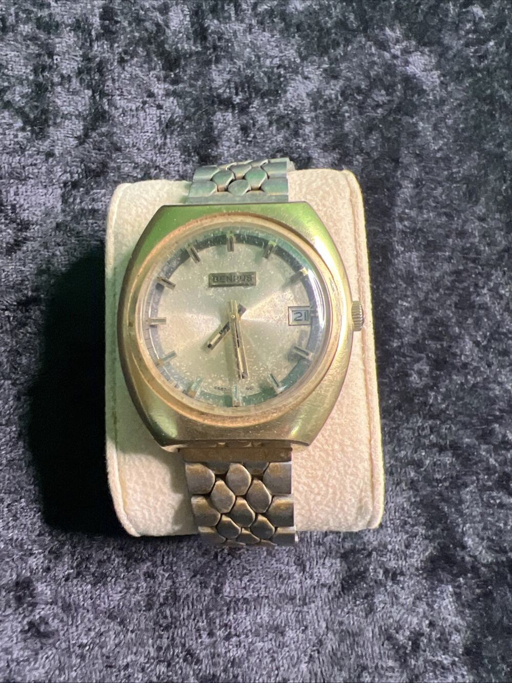Vintage BENRUS MENS WATCH Date Manual Wind Works